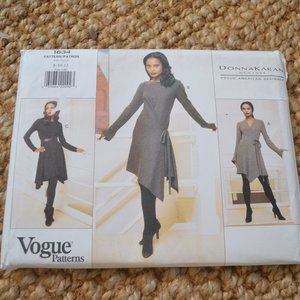 Vogue Donna Karan Sewing Pattern 1634 UNCUT 8-10-12 Wrap Dress Asymmetrical